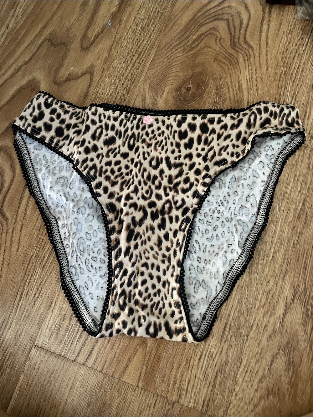 Victoria's Secret Leopard Print Bikini Briefs - Beige, Black